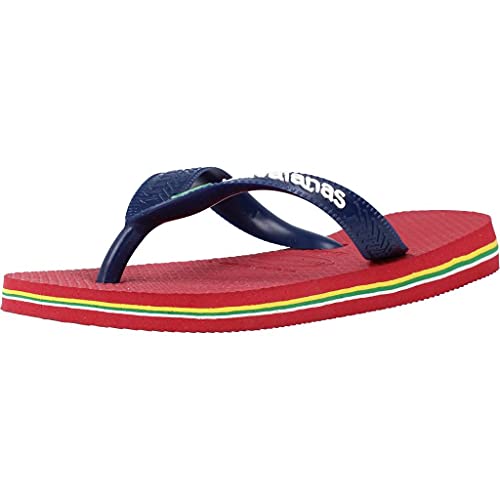 Havaianas Brasil Logo, Chanclas, para Unisex adulto, Rojo, 37/38 EU