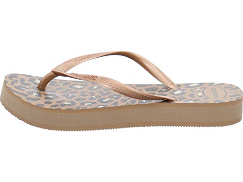 Havaianas HAV Slim Flatform Animals, Chanclas Mujer, Beige Coral New, 37 EU