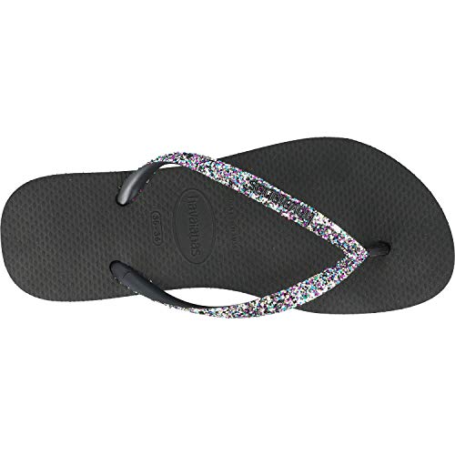 Havaianas Slim Flatform Glitter Negro Caucho 39/40 EU