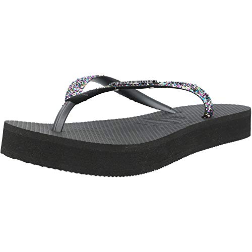 Havaianas Slim Flatform Glitter Negro Caucho 39/40 EU