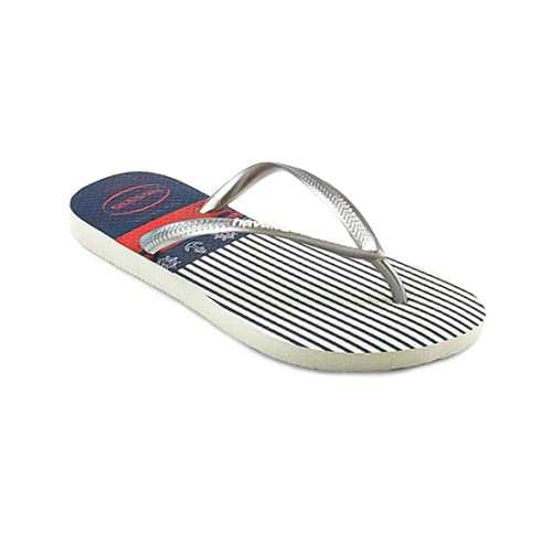 Havaianas Slim Nautical, Chanclas Mujer, White/Silver 0535, 37/38 EU