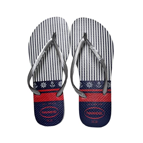 Havaianas Slim Nautical, Chanclas Mujer, White/Silver 0535, 37/38 EU