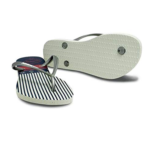 Havaianas Slim Nautical, Chanclas Mujer, White/Silver 0535, 37/38 EU