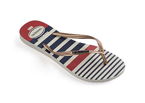 Havaianas Slim Nautical, Chanclas, para Mujer, Oro, 39/40 EU