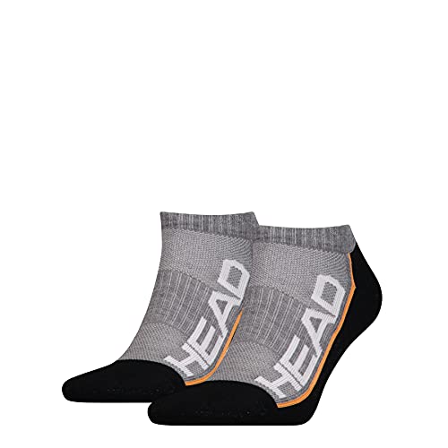 Head Performance Sneaker 2P Calcetines, Grey/Black, 43/46 Unisex Adulto