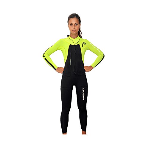 Head Swimrun Rough Lady Wetsuit 4.3.2 - Traje de Buceo para Mujer, Color Negro/Amarillo, Talla S