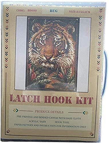 Hecha a mano Kit de gancho de cierre, bricolaje Principiante inacabada Latch Hook Rug Kit e impresión manta modelo que hace el kit, adecuados para las tapicerías, decoración casera, regalos del día de