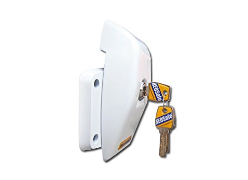 HeoSolution 1760 W Sistema de Seguridad para Puerta corredera Trasera de Caravana, Color Blanco