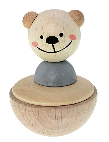 Hess 15714 – Figura de Madera de la Serie Oso Nature, para bebés a Partir de 12 Meses, Hecha a Mano, Aprox. 8 x 5 x 5 cm, Regalo para Bautizo o cumpleaños