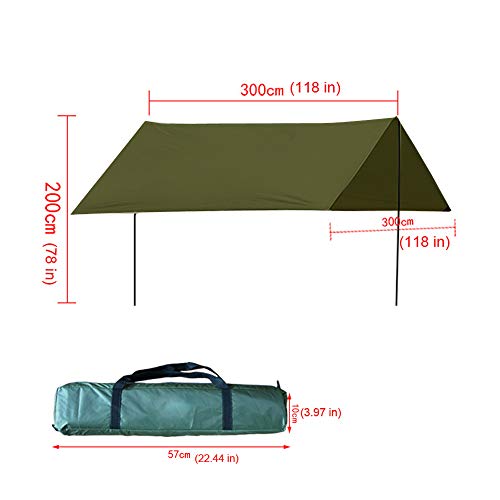 HI SUYI ultraligero camping hamaca lluvia mosca cubierta mochila supervivencia refugios tienda impermeable soldado 3 m x 3 m