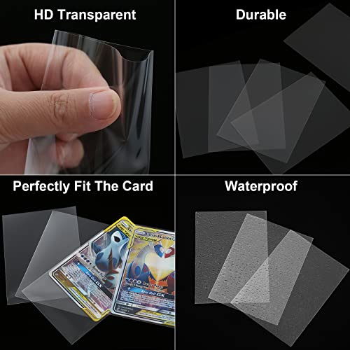 HJZZLX - 300 Fundas para Cartas Estándar, 66x91mm Fundas para Cartas Pokémon de Comercio Transparente,Ser aplicable Carta mágica, MTG, Yu-Gi-Oh, Dropmix