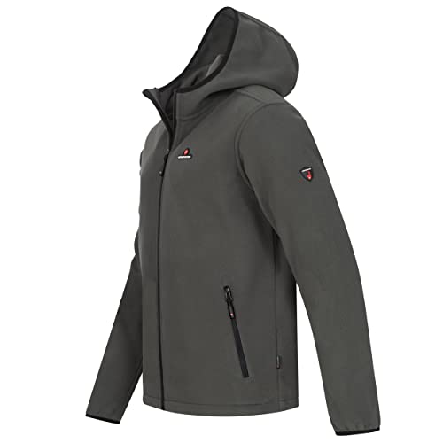 Höhenhorn Badus Chaqueta de forro polar con cremallera para hombre, para senderismo Gris con capucha. XL