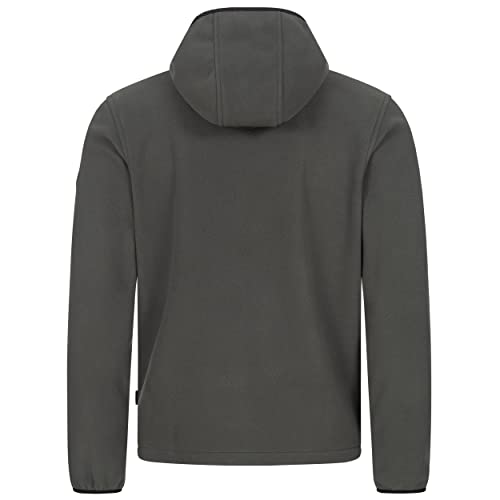 Höhenhorn Badus Chaqueta de forro polar con cremallera para hombre, para senderismo Gris con capucha. XL