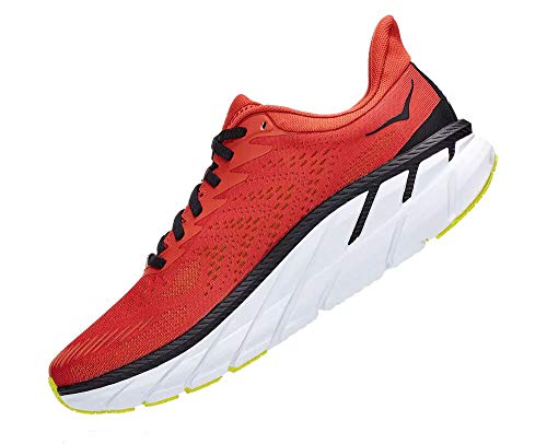 Hoka One Men's Clifton 7 Chili/Black Sneakers, 10.5 M US