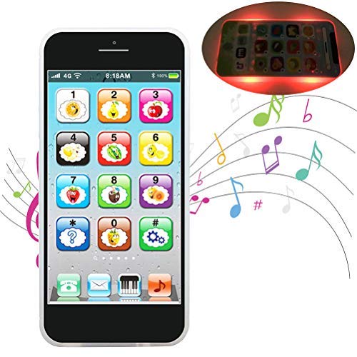 Holmeey Smartphone juguete bebé Phone Toy aprendizaje diversión Niños Smartphone Niños teléfono móvil con música Niños teléfono móvil juguete aprendizaje Inglés Juguete educativo regalo