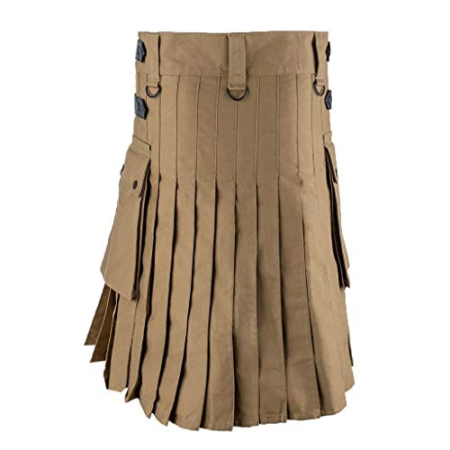 Hombres Retro Faldas de Bolsillo Kilt Escocia Moda Gótica Ropa Escocesa Falda Kendo de Falda Plisada Disfraz Multicolor （S-XXXXXL ） riou