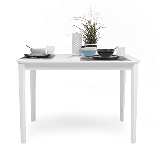 Homely - Conjunto de Comedor o Cocina Golf Mesa y sillas Lacado en Blanco