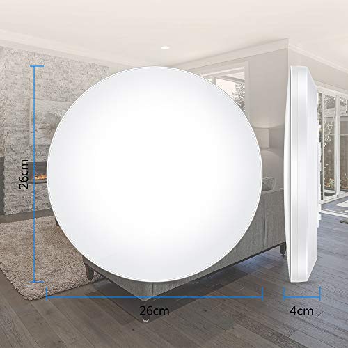 HOREVO Lámpara de Techo con Sensor de Movimiento de Radar, 12W 1200LM Luz de techo empotrada de ahorro de energía Cool White 6500K para Escaleras, Pasillo, Balcón, Garaje