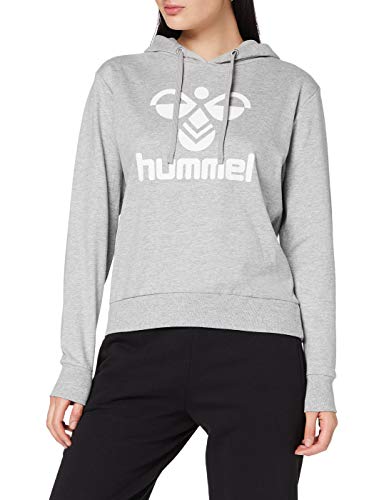 hummel Classic Logo Hoodie con Capucha, Mujer, Gris, Extra-Small