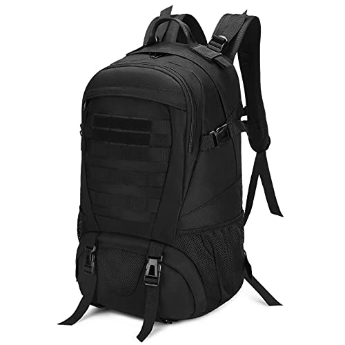 HUNTVP 30L Táctica Mochila MOLLE Mochila de Hombro Militar Mochila Asalto Impermeable para Aire Libre Caza Correr Viaje Ciclismo Camping Senderismo, Typ-1 Negro