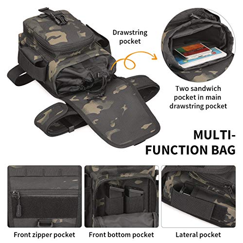 HUNTVP Bolsa de Pierna Bolsa Táctical Militar Impermeable para Correr Senderismo Ciclismo Camping Caza, Tipo 3-Camuflaje