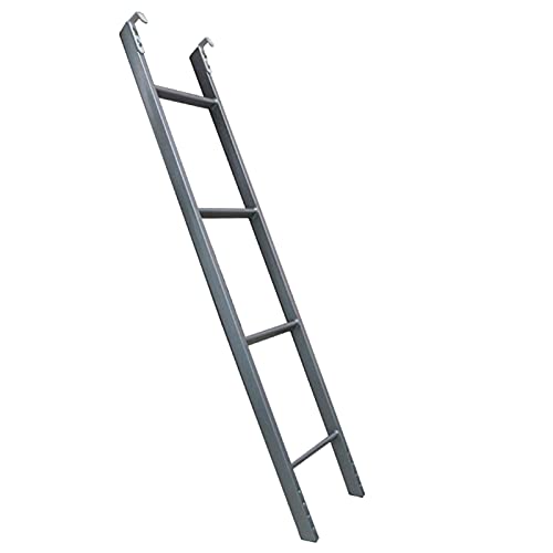 HWBB Escalera de Cama Escalera de Litera Plateada Resistente Ajustable, Escalera de Ático de Metal Montada Verticalmente con Gancho, Remolque de Viaje Cama Litera Doble Escalera para Autocaravana