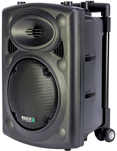 Ibiza Sound Port8Vhf-Bt Sistema De Sonido Portátil Y Autónomo De 8%22/20 Cm, Bluetooth, Wireless, Potencia Maxima 400 W, Negro + Amazon Basics - Cable Adaptador (3,5 Mm A 2 Machos RCA, 1,22 M)