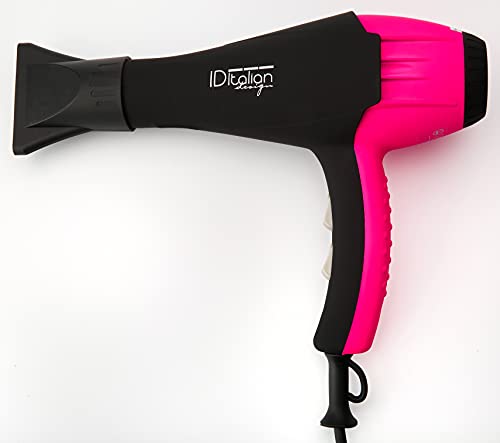 ID Italian Design | Secador de Pelo Silencioso 2 Modos de Calor, 2 Velocidades de Color Rosa - 2300W