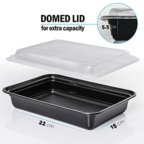 Igluu Meal Prep - Recipientes de 1 Compartimento para comida de Plástico Sin BPA con Tapas Herméticas - Apilables y Reutilizables - Aptos para Microondas, Congelador y Lavavajillas - Set de 10