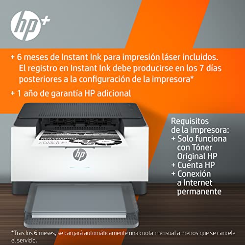 Impresora Monofunción HP LaserJet M209dwe - 6 meses de impresión Instant Ink con HP+