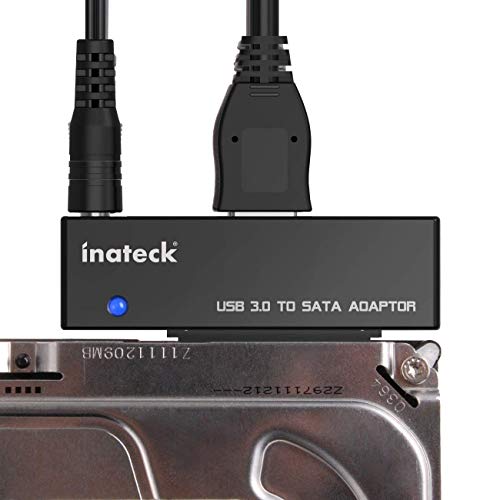 Inateck USB 3.0 a SATA Adaptador Convertidor para 2.5/3.5 Pulgadas Disco Duro HDD SSD con 12V/2A Fuente de Alimentación, Negro