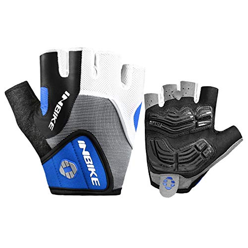 INBIKE Guantes MTB Hombre Guantes para Bicicleta Guantes Ciclismo Hombre Verano (Azul,M)