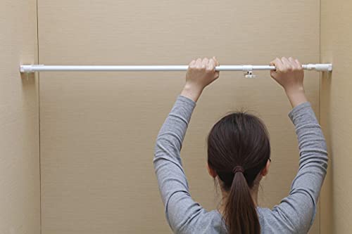 Iris Ohyama, Tendedero En Pared Telescópico sin Taladrar, 5 Barras, 75 - 120 cm, sin Perforación, Baño, Vestidor - Telescopic Storage Rack H-J-Nst75 - Blanco