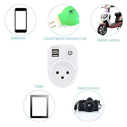 Israel adaptador de enchufe 16A con doble puerto USB Outlets Puerto zócalo 5V 2.1A Cargador Adaptador de corriente eléctrica del enchufe USB Smart Home inteligente zócalo