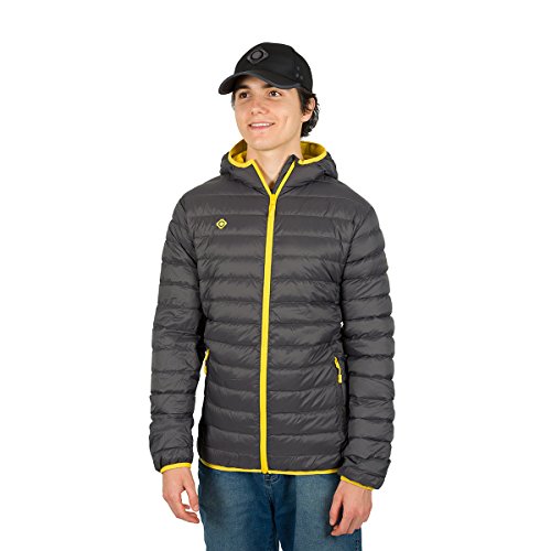 Izas Kanai Chaqueta De Pluma, Hombre, Gris Oscuro/Amarillo, M