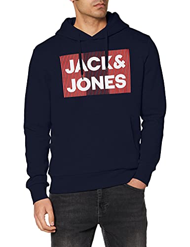 Jack & Jones Jjecorp Logo Sweat Hood Noos Sudadera con Capucha, Azul (Navy), S para Hombre