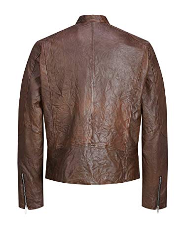 Jack & Jones JJERICHARD Clean Leather Jacket Noos Chaqueta, Marrón (Brown Stone Brown Stone), XL para Hombre