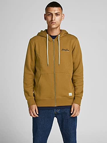 Jack & Jones Jortons Noos-Sudadera con Capucha y Cremallera, marrón, S para Hombre