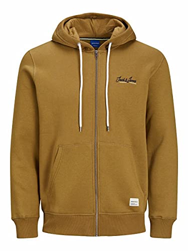 Jack & Jones Jortons Noos-Sudadera con Capucha y Cremallera, marrón, S para Hombre