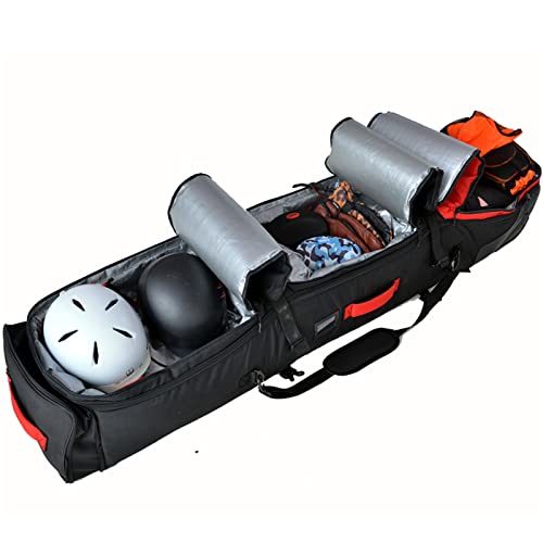 JHKGY Bolsa De Viaje Rolling Double Ski Bag,Bolsa De Snowboard con Ruedas,con Compartimentos De Almacenamiento Y Acolchado Reforzado,para Viajes por Carretera Y En Avión,Black c