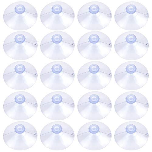 Jinlaili Ventosas de Plástico Transparentes, 20 Pz Ventosas 45mm para Cristal, sin Gancho, PVC