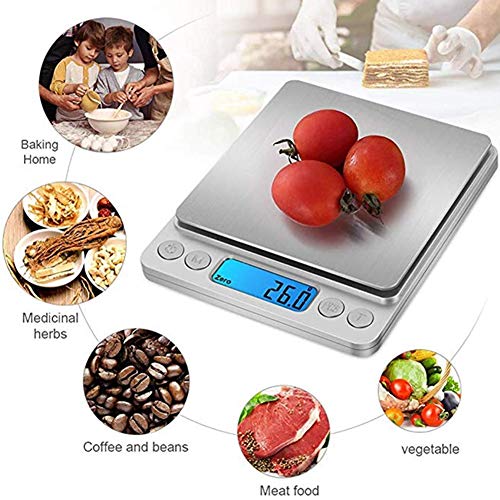 Jjoer Balanza Cocina Balanza De Cocina Digital de Cocina Escala de Balanza de Cocina Digital Cocina Escalas Miligramo de Escala Digital básculas de Cocina 1Kg 0.1g,One Size