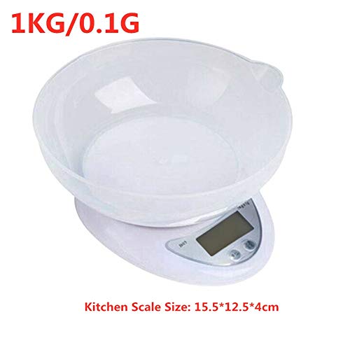 Jjoer Bascula De Cocina Basculas De Cocina Digital de Cocina Escala de Cocina Escalas Balanza de Cocina Digital Escala de precisión Miligramo de Escala 1kg 0.1g B