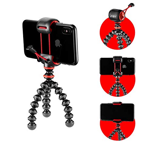 JOBY GorillaPod - Kit Básico Trípode Mini Flexible con Pinza Universal para Smartphone, Adaptador GoPro y Adaptador de Antorcha, Peso hasta 325 g, JB01571-BWW