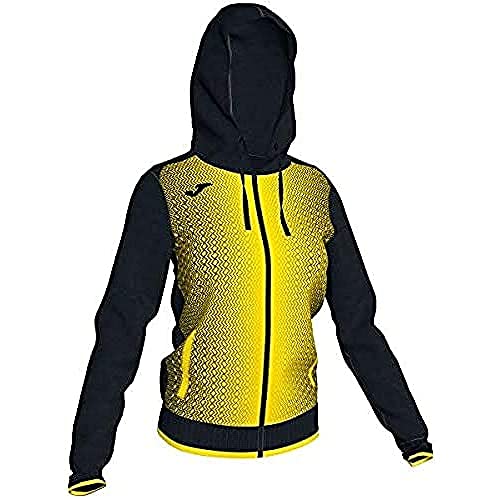 Joma Supernova Sudaderas, Mujer, Negro/Amarillo, XL