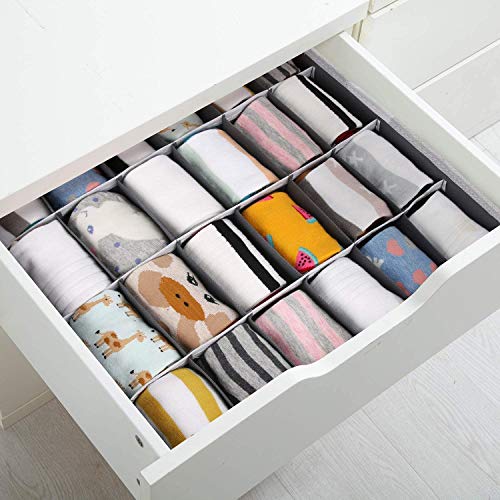 joyoldelf - Caja de Almacenamiento Plegable para cajones - 2 Paquetes - 24 Compartimentos - Organizador para Ropa Interior, Guardar Calcetines, Sujetadores, pañuelos