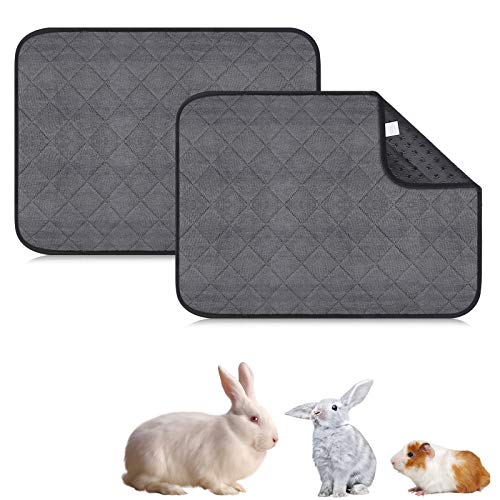 Juego de 2 alfombrillas para Jaula de cerdo de India, lavable, impermeable, para mascotas, conejo, nain Chinchilla, 60 x 45 cm