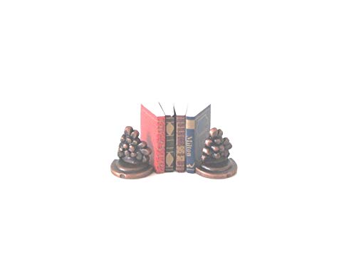 Juego de 4 libros en miniatura con sujetalibros para casa de muñecas/casa de hadas escala 1/12