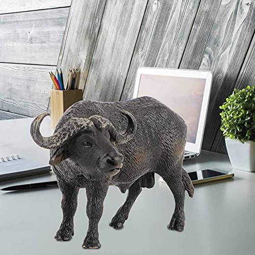 Juguete de búfalo Figura de búfalo Africano de Alta simulación estatuilla de Animales Juguetes de plástico Mini decoración para niños niño niña