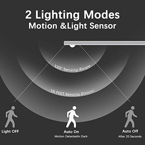 K-Bright Iluminación LED para gabinete con detector de movimiento, 40 cm, luz nocturna recargable por USB, luz con sensor LED para armario, armario, dormitorio, plateado (2 piezas)